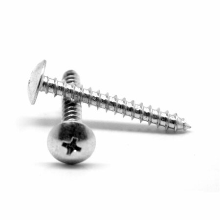 ASMC INDUSTRIAL No.8 x 0.88 in. - FT Phillips Truss Head Type A Sheet Metal Screw, 18-8 Stainless Steel, 4000PK 0000-105627-4000